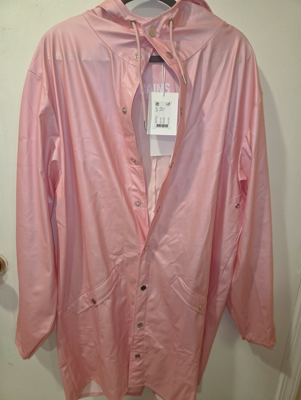 RAINS pink sky hooded Raincoat